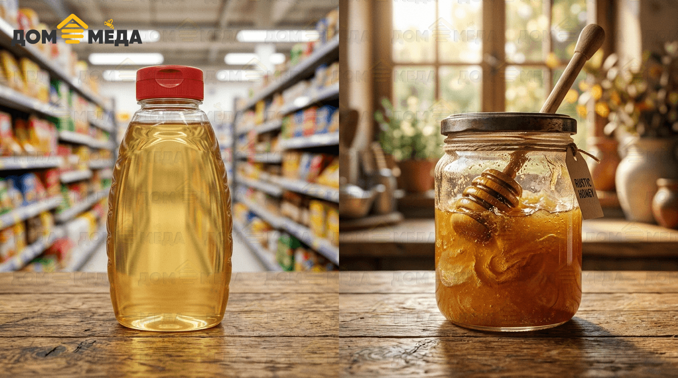 Мёд из супермаркета и сырой пасечный мёд: в чём разница. Дом Мёда