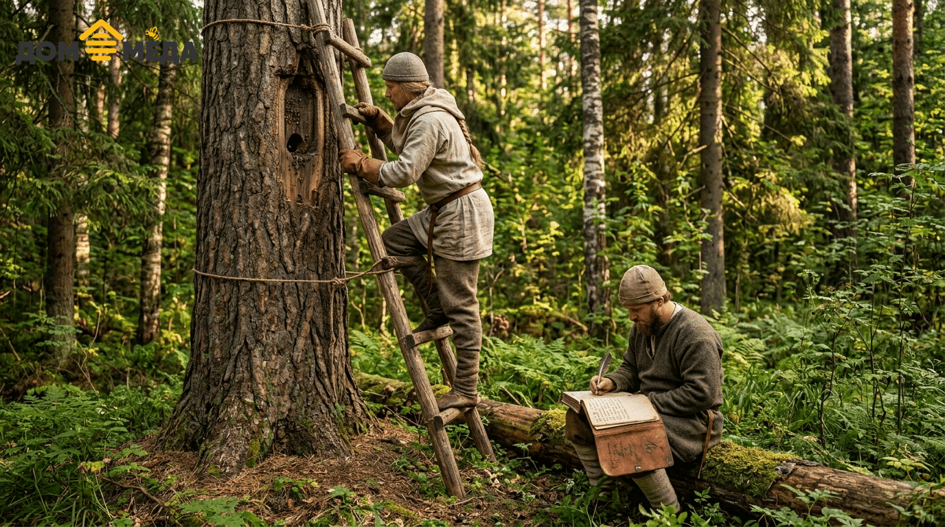 Бортник на древней Руси и записи о пчелиных семьях в пасечной книге. Дом Мёда