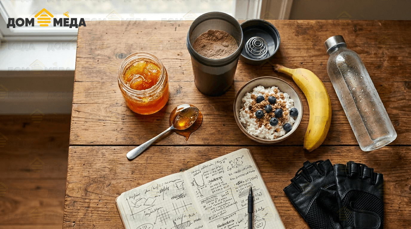 Мёд с белком до и после тренировки для энергии и восстановления. Дом Мёда